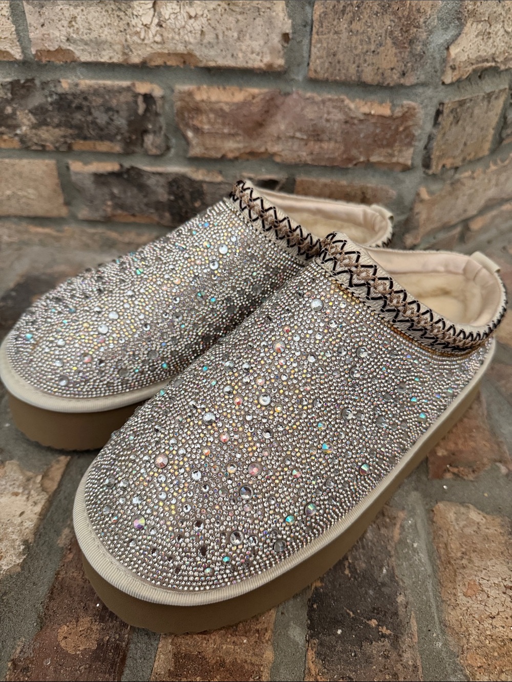 Corkys Rhinestone-Embellished Slip-On Clogs - Silver Rhinestone Size 11